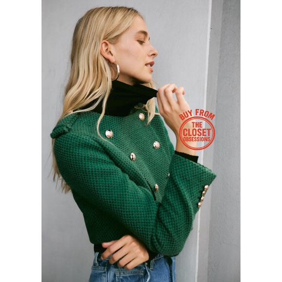 RARE! ZARA Green Cropped Jacket NWT – Blogger Favorite ✨ Size L - Picture 9 of 16